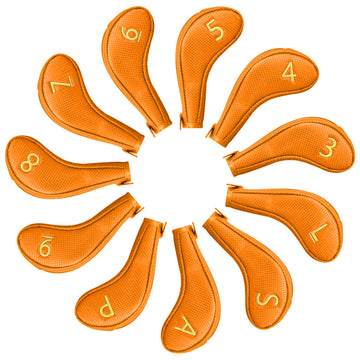 Orange Iron Cover With Zipper  11PCS (3-9.P.A.S.L) Head Cover